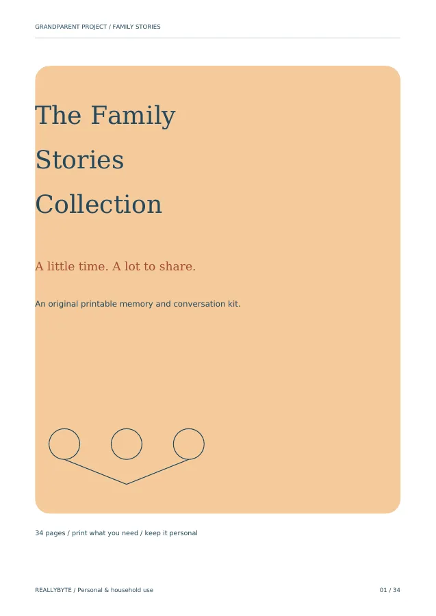 Actual first-page preview of Family Stories Collection